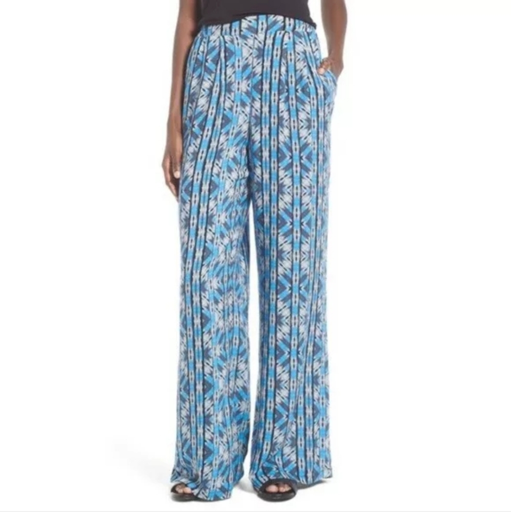 ASTR the Label blue boho tribal palazzo pants